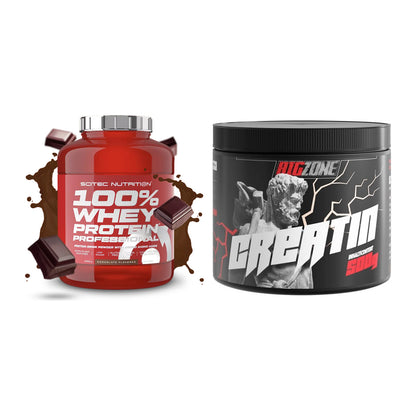 Muskelaufbau-Set: Scitec 100% Whey Professional + Big Zone Creatin – alle enthaltenen Artikel