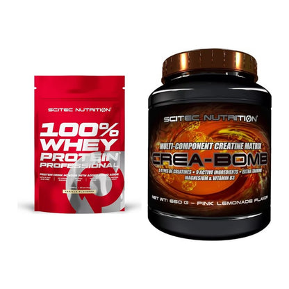 Scitec Nutrition Muskelaufbau-Set: 100% Whey + Crea-Bomb 660g – alle enthaltenen Artikel