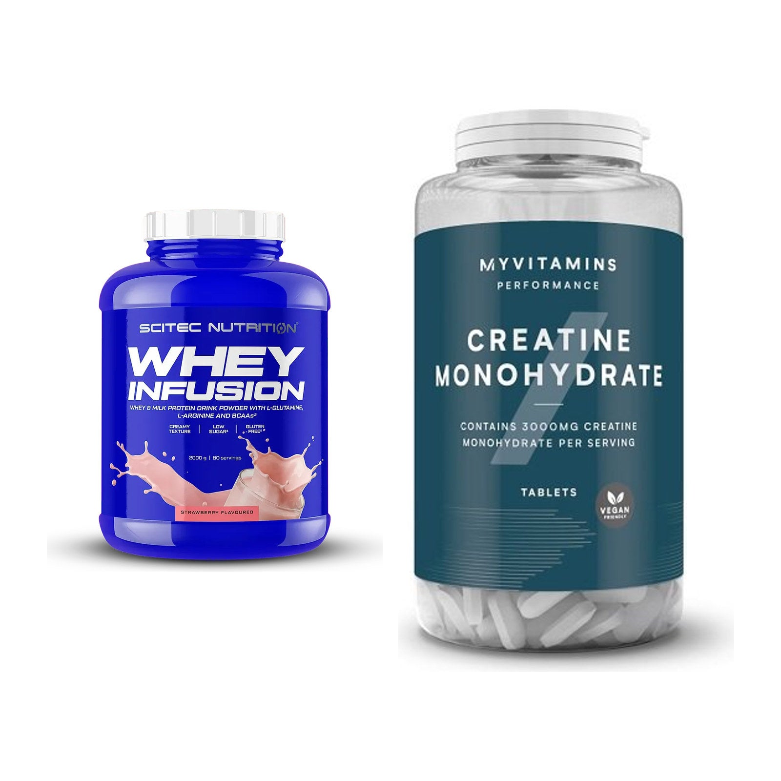 Muskelaufbau-Set: Scitec Whey Infusion + MyProtein MyVitamins – alle enthaltenen Artikel
