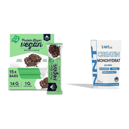 Σετ μυϊκής ανάπτυξης: Multipower Vegan Protein + NNT Creatine Monohydrate - περιλαμβάνονται όλα τα είδη