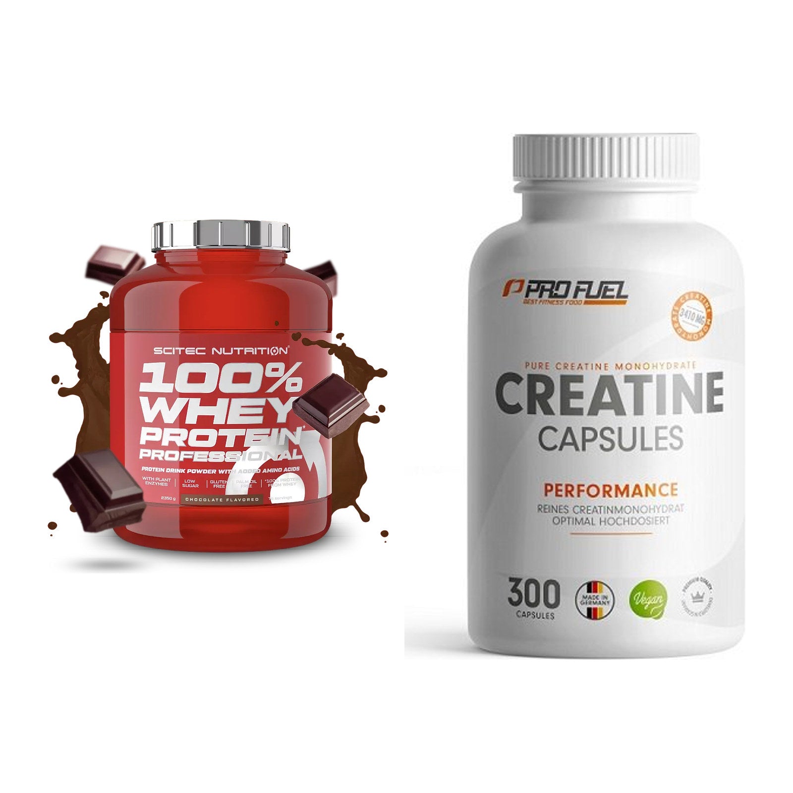 Muskelaufbau-Set: Scitec 100% Whey + ProFuel Creatine – alle enthaltenen Artikel