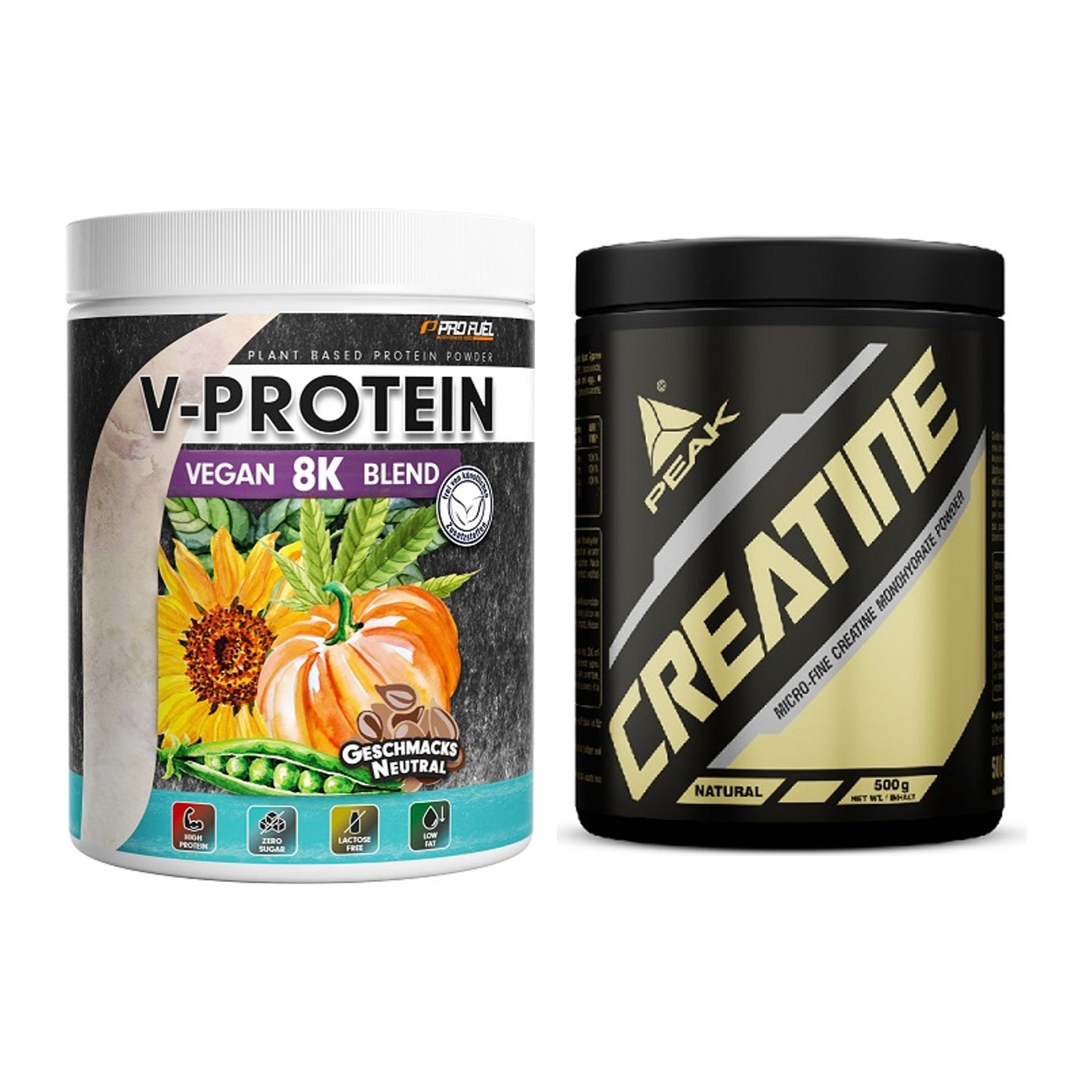 Muskelaufbau-Set: ProFuel V-Protein Vegan + Peak Creatin Powder – alle enthaltenen Artikel
