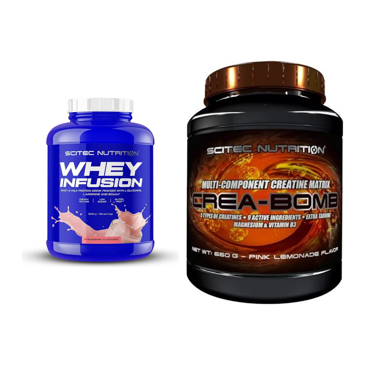 Scitec Nutrition Muskelaufbau-Set: Whey Infusion + Crea-Bomb 660g – alle enthaltenen Artikel