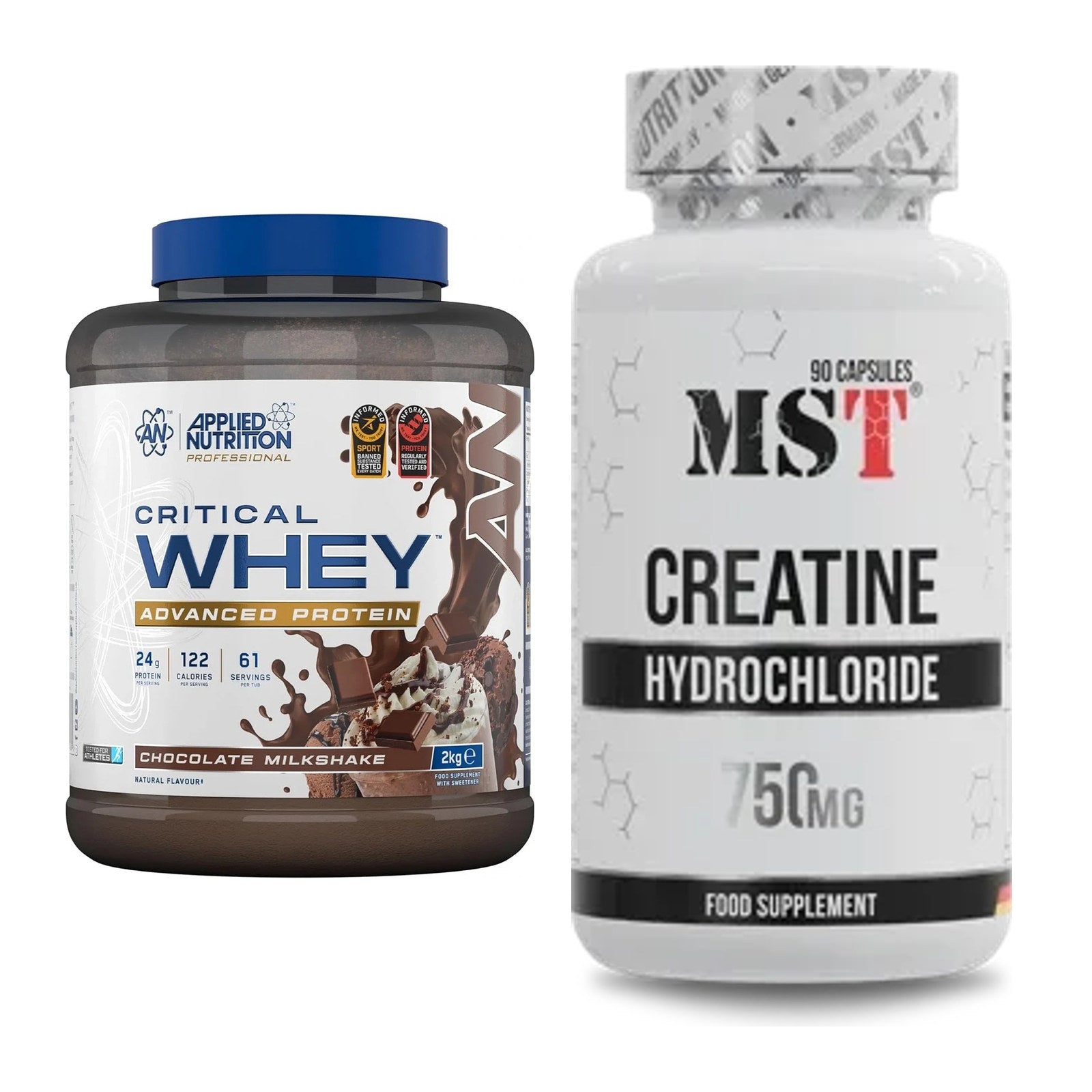 Muskelaufbau-Set: Applied Nutrition Critical Whey + MST Creatin HCL – alle enthaltenen Artikel