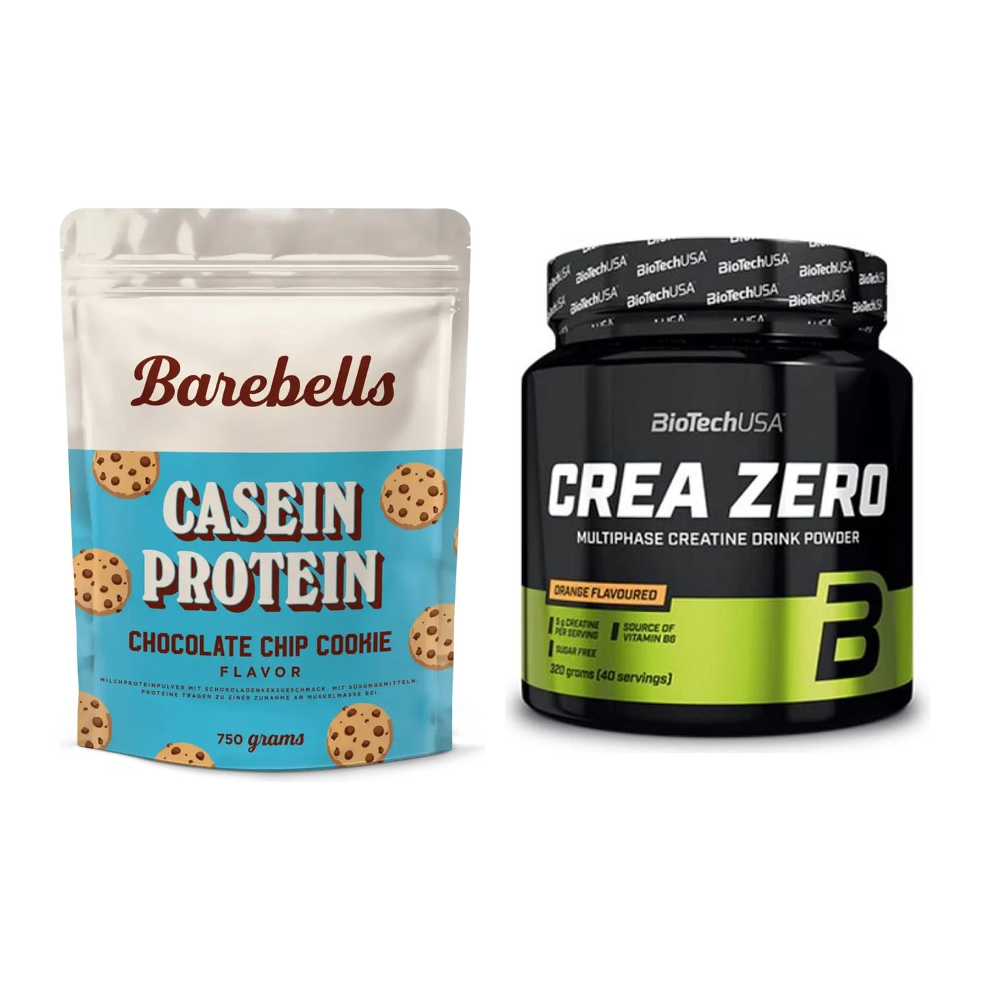 Muskelaufbau-Set: Barebells Casein Protein + BioTech Crea Zero – alle enthaltenen Artikel