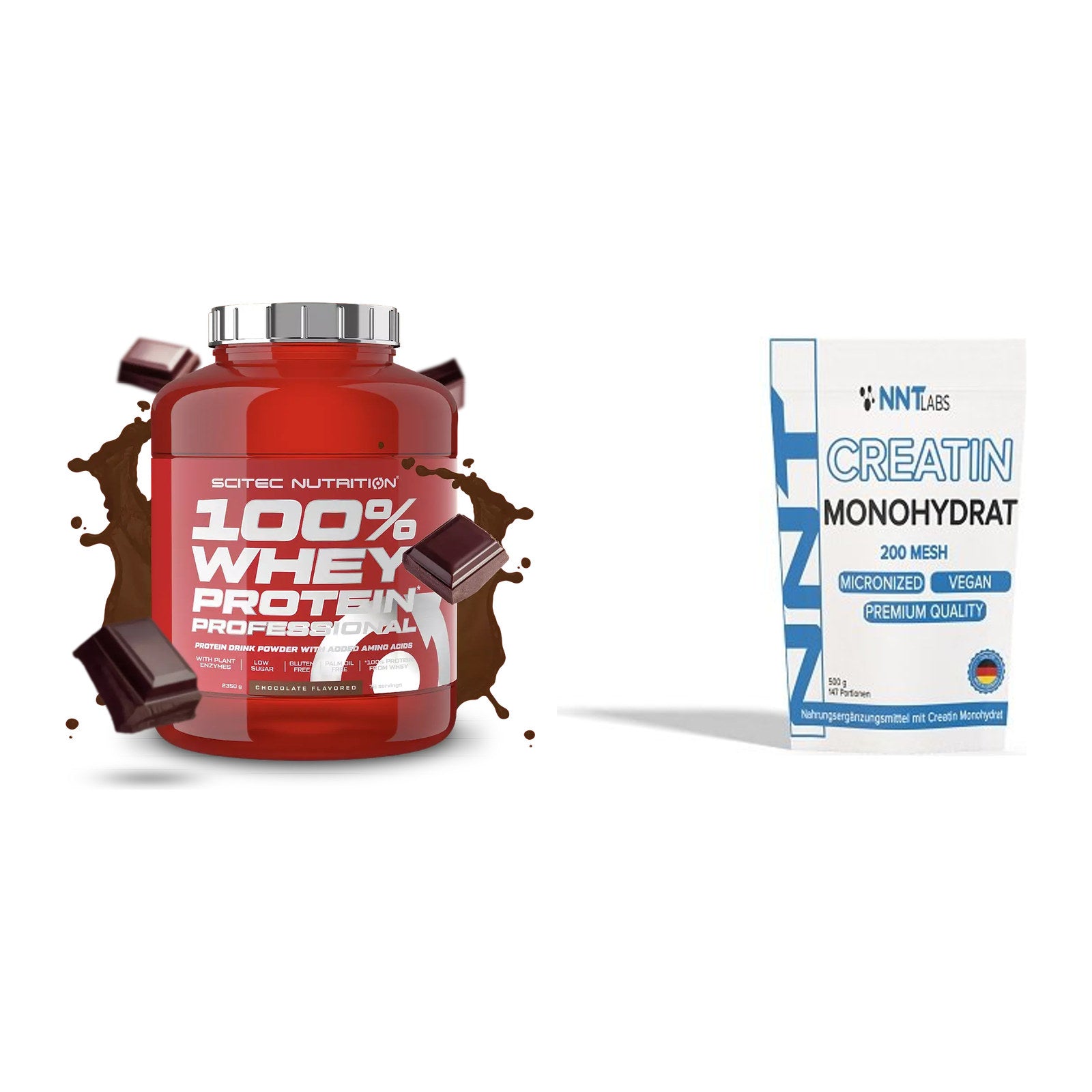 Muskelaufbau-Set: Scitec 100% Whey + NNT Creatin Monohydrat – alle enthaltenen Artikel