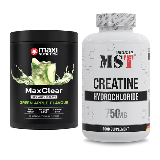 Muskelaufbau-Set: MaxiNutrition MaxClear 100% Clear + MST Creatine HCL – alle enthaltenen Artikel