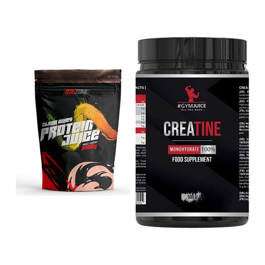Muskelaufbau-Set: Big Zone Clear Whey + #GYMJUICE Creatine – alle enthaltenen Artikel
