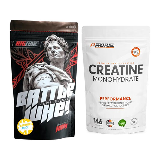 Muskelaufbau-Set: Big Zone Battle Whey + ProFuel Creatine Monohydrate – alle enthaltenen Artikel