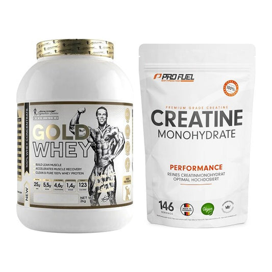 Muskelaufbau-Set: Kevin Levrone Gold Whey + ProFuel Creatine – alle enthaltenen Artikel