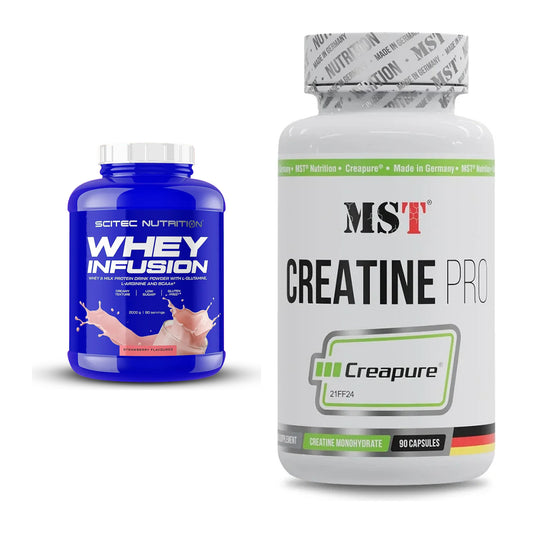Muskelaufbau-Set: Scitec Whey Infusion + MST Creatine Pro – alle enthaltenen Artikel