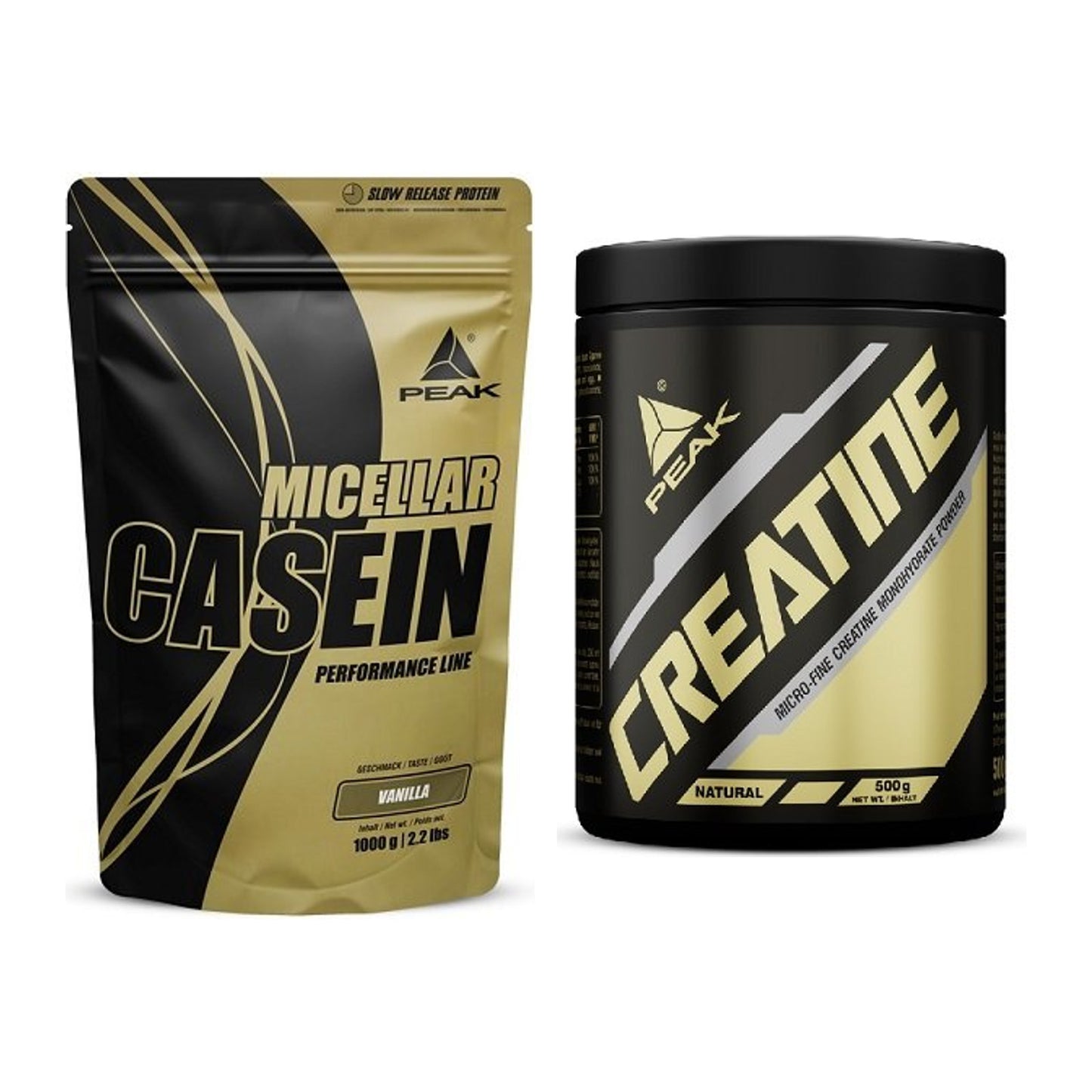 Muskelaufbau-Set: Peak Micellar Casein + Peak Creatin Powder – alle enthaltenen Artikel