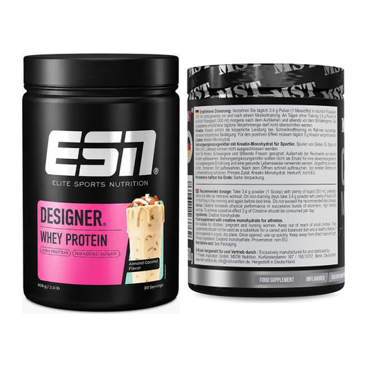 Muskelaufbau-Set: ESN Designer Whey + MST Creatin Monohydrate – alle enthaltenen Artikel
