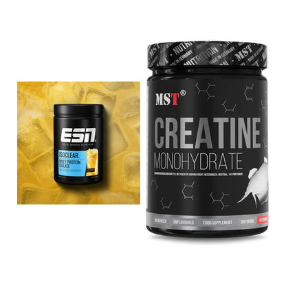 Muskelaufbau-Set: ESN ISOCLEAR Whey Isolate + MST Creatin Monohydrate – alle enthaltenen Artikel