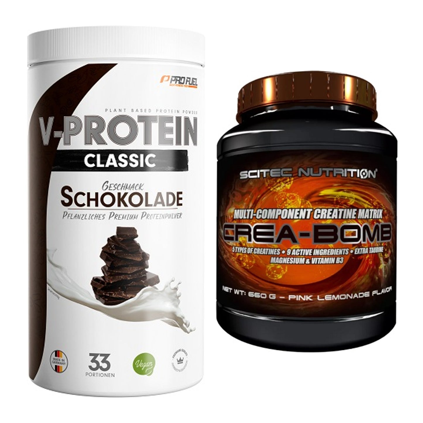 Muskelaufbau-Set: ProFuel VEGAN PROTEIN + Scitec Crea-Bomb – alle enthaltenen Artikel