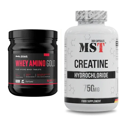 Muskelaufbau-Set: Body Attack Whey Amino Gold + MST Creatine HCL – alle enthaltenen Artikel