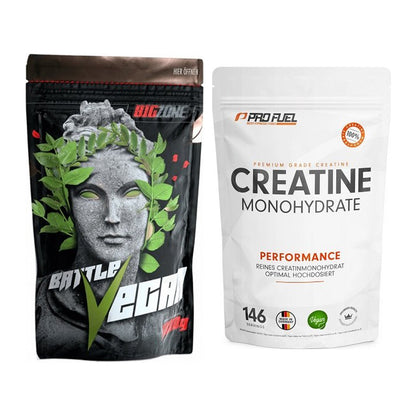 Muskelaufbau-Set: Big Zone Battle Vegan + ProFuel Creatine Monohydrate – alle enthaltenen Artikel