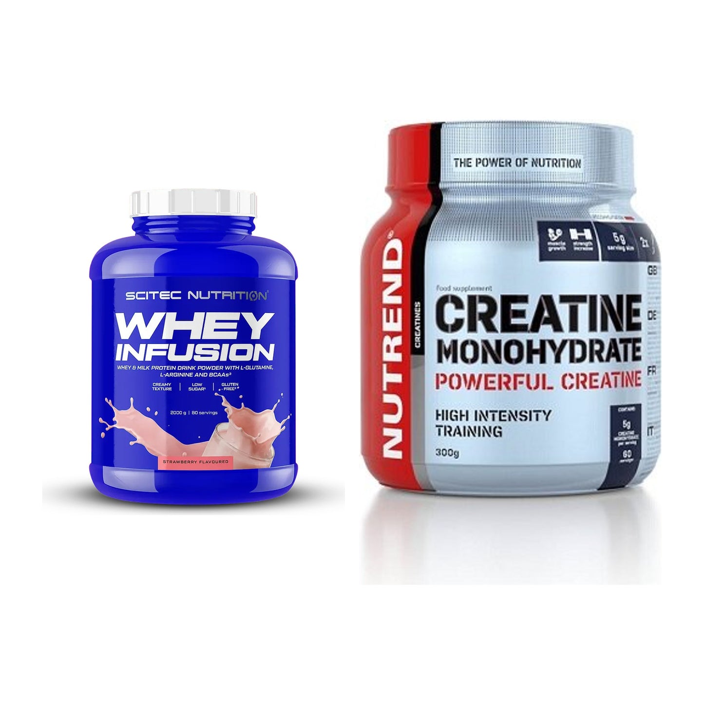 Muskelaufbau-Set: Scitec Whey Infusion + Nutrend Creatine – alle enthaltenen Artikel