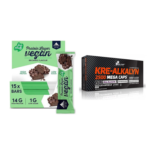 Muscle building set: Multipower Vegan Protein + Olimp Kre Alkalyn 2500 - all items included