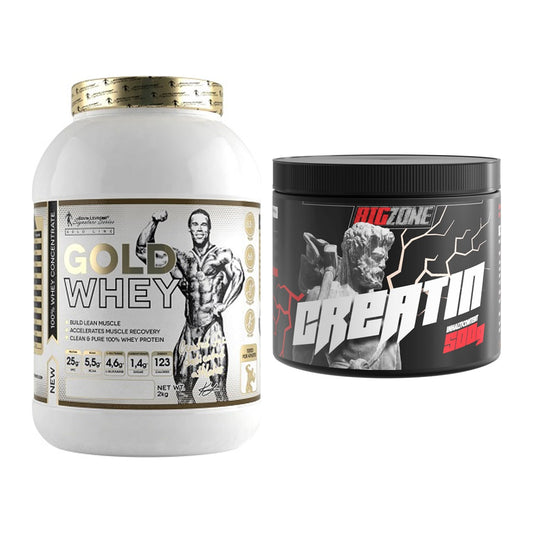 Muskelaufbau-Set: Kevin Levrone Gold Whey + Big Zone Creatin – alle enthaltenen Artikel