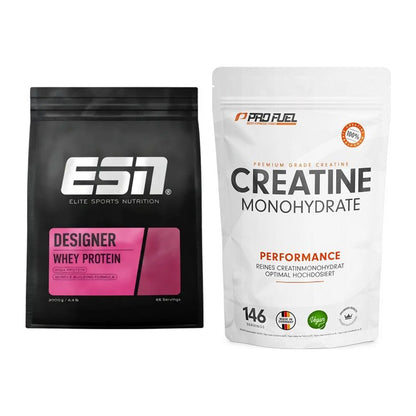 Muskelaufbau-Set: ESN Designer Whey + ProFuel Creatine Monohydrate – alle enthaltenen Artikel