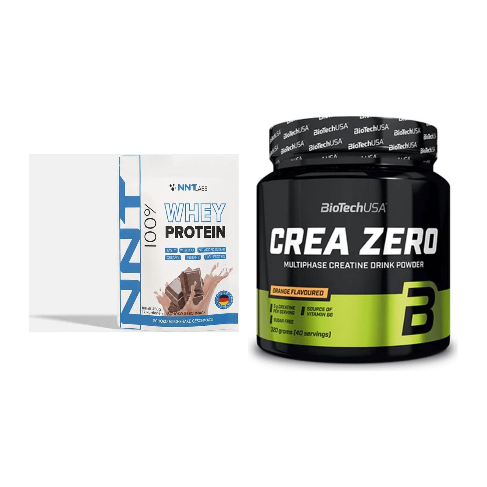 Muskelaufbau-Set: NNT Whey + BioTech Crea Zero – alle enthaltenen Artikel