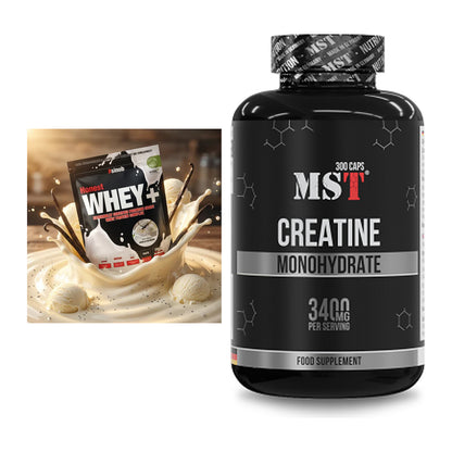 Muskelaufbau-Set: Sinob Honest Whey+ + MST Creatine Monohydrate – alle enthaltenen Artikel