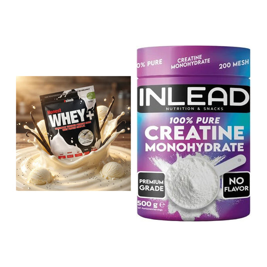 Muskelaufbau-Set: Sinob Honest Whey+ 820g + INLEAD Creatine – alle enthaltenen Artikel