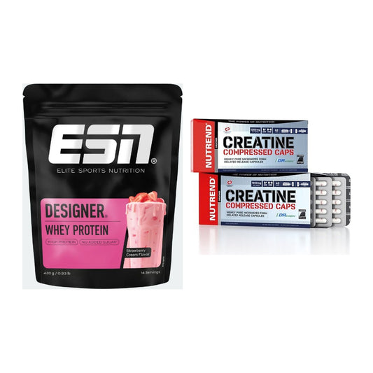 Muskelaufbau-Set: ESN Designer Whey 420g + Nutrend Creatine – alle enthaltenen Artikel