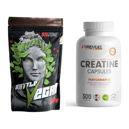 Muskelaufbau-Set: Big Zone Battle Vegan + ProFuel Creatine Monohydrate – alle enthaltenen Artikel