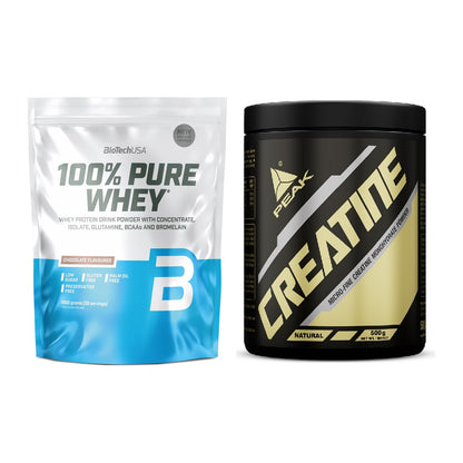 Muskelaufbau-Set: BioTech 100% Pure Whey + Peak Creatin Powder – alle enthaltenen Artikel