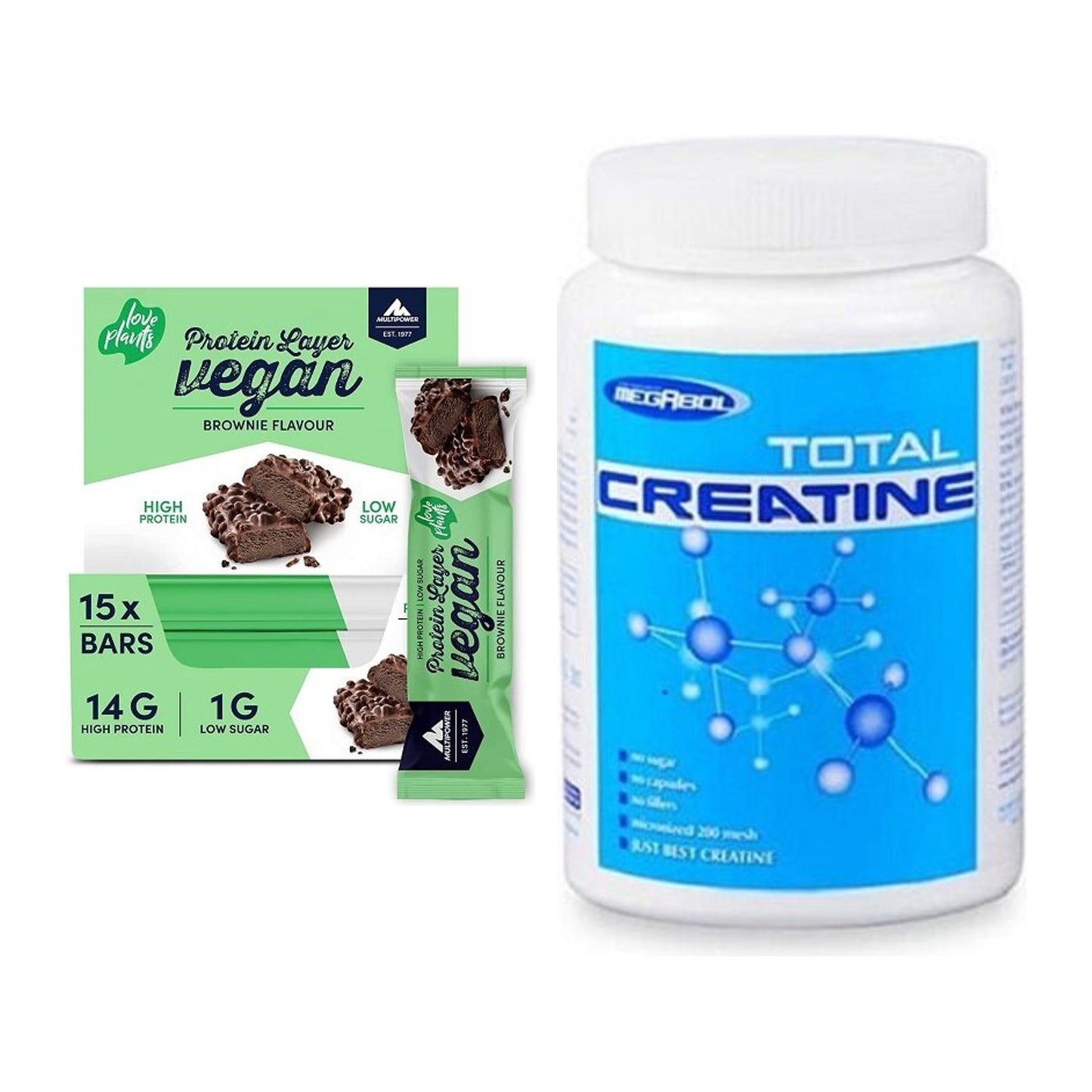 Muskelaufbau-Set: Multipower Vegan Protein + Megabol Total Creatine – alle enthaltenen Artikel