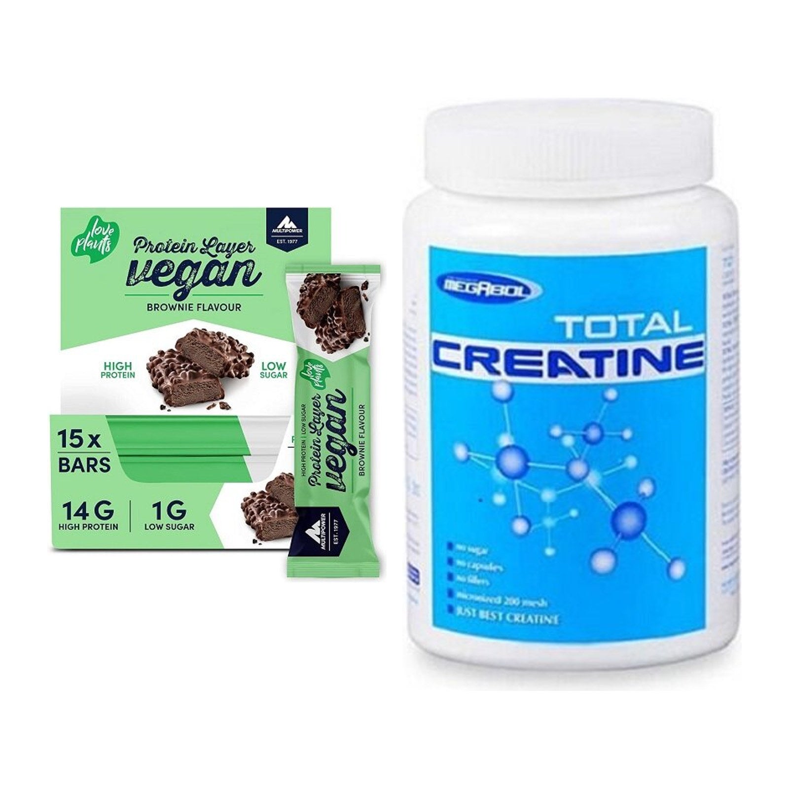 Muskelaufbau-Set: Multipower Vegan Protein + Megabol Total Creatine – alle enthaltenen Artikel