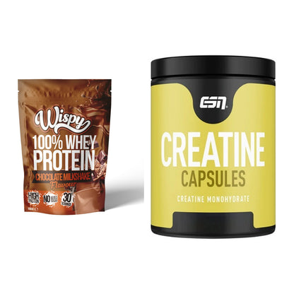 Muskelaufbau-Set: Wispy Whey 100% + ESN Ultrapure Creatine – alle enthaltenen Artikel