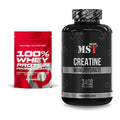 Muskelaufbau-Set: Scitec 100% Whey Protein + MST Creatine Monohydrate – alle enthaltenen Artikel