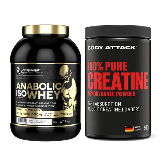 Muskelaufbau-Set: Kevin Levrone Anabolic + Body Attack 100% Pure – alle enthaltenen Artikel