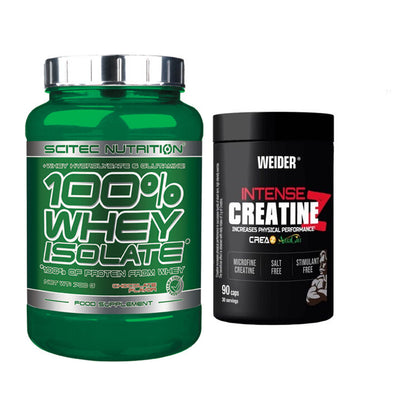 Muskelaufbau-Set: Scitec Whey Isolate + Weider Intense Pure Creatine – alle enthaltenen Artikel