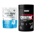 Muskelaufbau-Set: BioTech 100% Pure Whey + Weider Intense Pure – alle enthaltenen Artikel