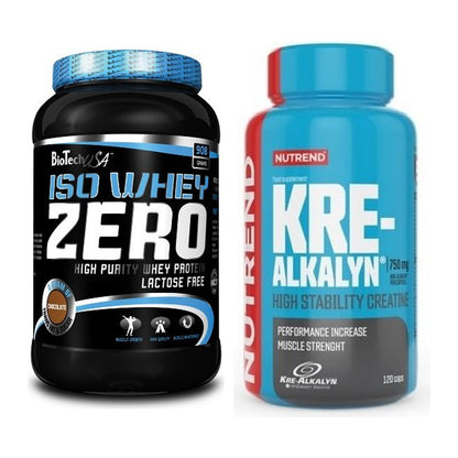 Muskelaufbau-Set: BioTech Iso Whey Zero 908g + Nutrend Kre-Alkalyn – alle enthaltenen Artikel