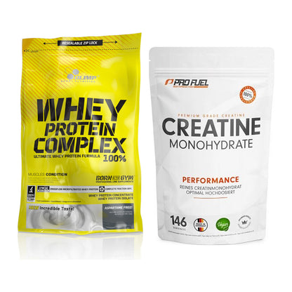 Muskelaufbau-Set: Olimp Whey Protein + ProFuel Creatine – alle enthaltenen Artikel