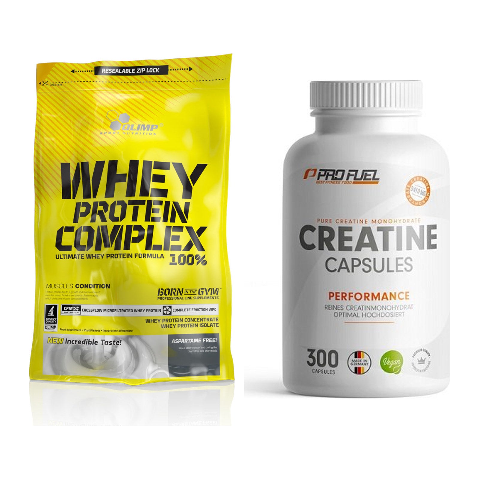 Muskelaufbau-Set: Olimp Whey Protein + ProFuel Creatine – alle enthaltenen Artikel