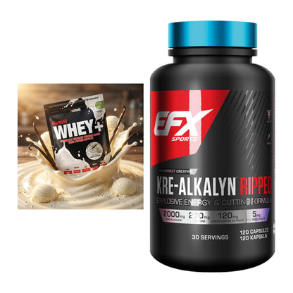 Muskelaufbau-Set: Sinob Honest Whey+ + EFX Kre-Alkalyn Ripped Kapsel – alle enthaltenen Artikel