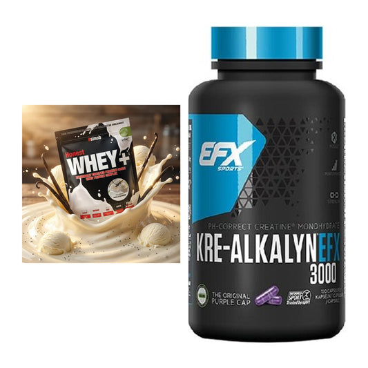 Muskelaufbau-Set: Sinob Honest Whey+ + EFX Kre-Alkalyn 3000 – alle enthaltenen Artikel