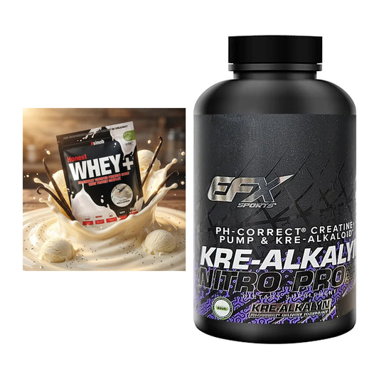 Muskelaufbau-Set: Sinob Honest Whey+ + EFX Kre-Alkalyn PRO 120 – alle enthaltenen Artikel