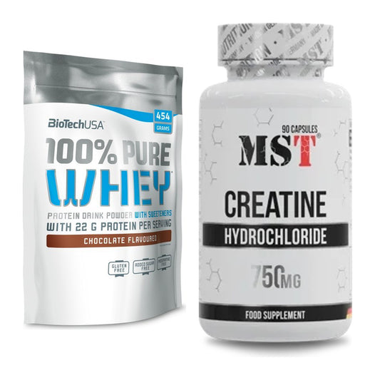 Muskelaufbau-Set: BioTech 100% Pure Whey + MST Creatin HCL – alle enthaltenen Artikel
