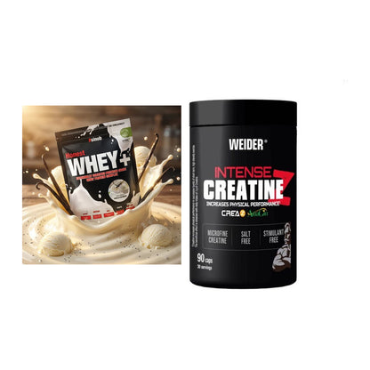 Muskelaufbau-Set: Sinob Honest Whey+ + Weider Intense Pure Creatine – alle enthaltenen Artikel