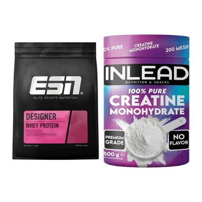 Muskelaufbau-Set: ESN Designer Whey + INLEAD Creatine Monohydrate – alle enthaltenen Artikel