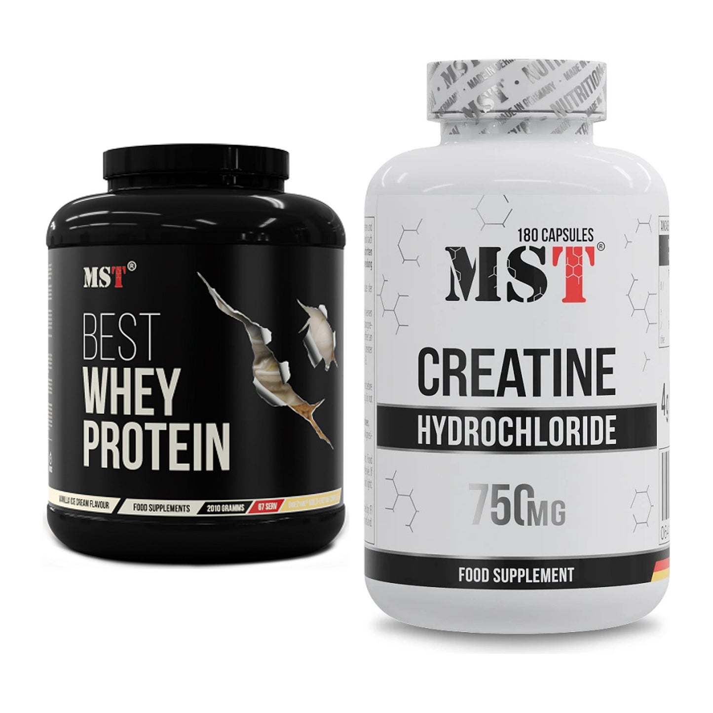 Muskelaufbau-Set: MST Best Whey Protein + MST Creatine HCL – alle enthaltenen Artikel