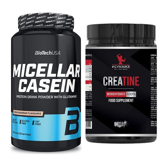 Muskelaufbau-Set: BioTech Micellar Casein + #GYMJUICE Creatine – alle enthaltenen Artikel