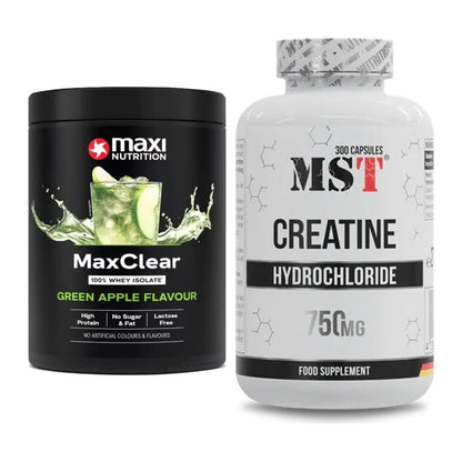 Muskelaufbau-Set: MaxiNutrition MaxClear 100% Clear + MST Creatine HCL – alle enthaltenen Artikel